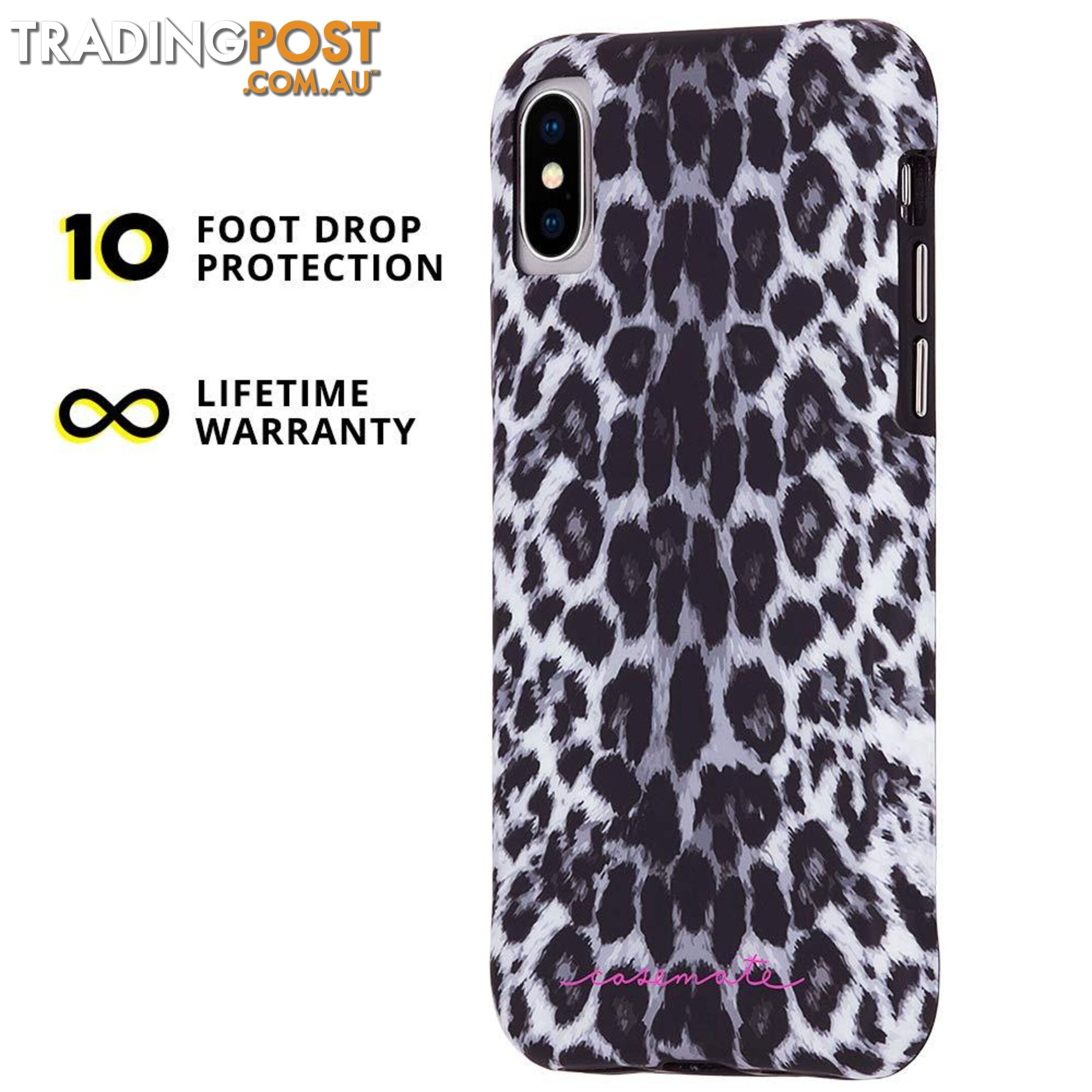 Case-Mate Wallpaper Street Case For iPhone X/XS - Case-Mate - Gray Leopard - 846127181761