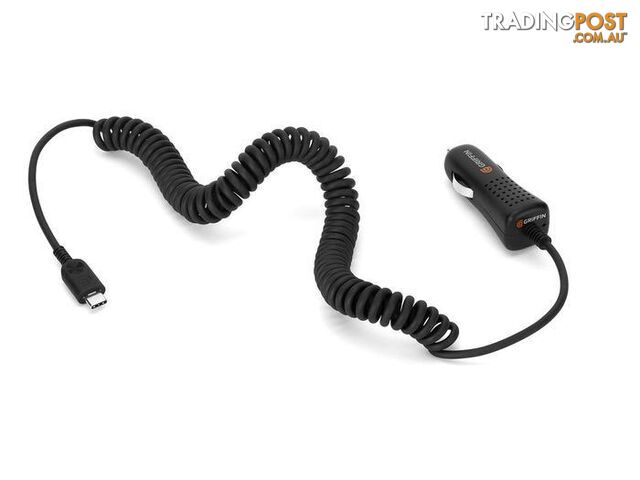 Griffin PowerJolt SE 3.0A Car Charger Coiled USB-C - Griffin - 685387428496