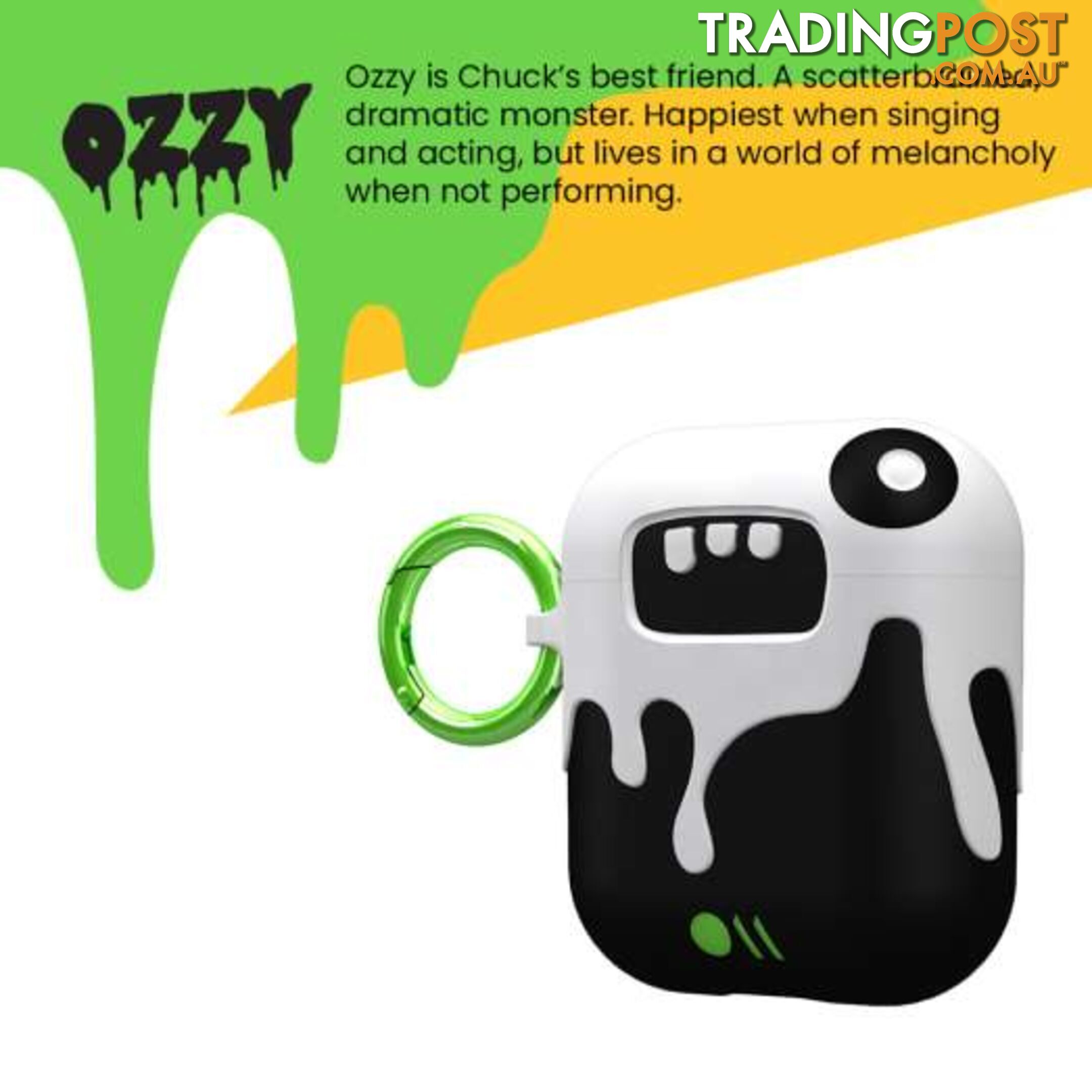 Case-Mate CreaturePod Case for Air Pods with Neck Strap - Ozzy Dramatic Case (White/Black) - Case-Mate - 846127187046