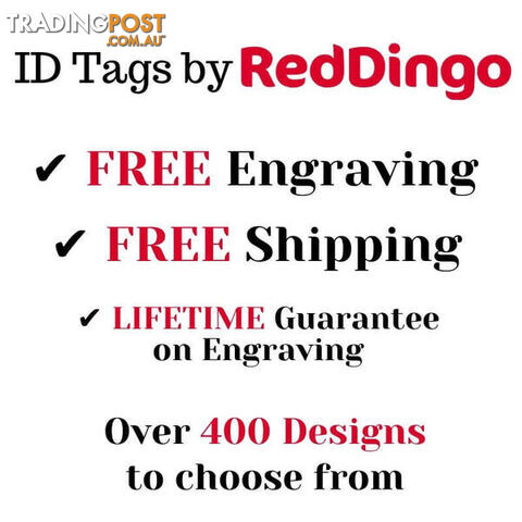 RED DINGO - PLASTIC HEART TAG - PINK ENGRAVED - photo 2 of 3