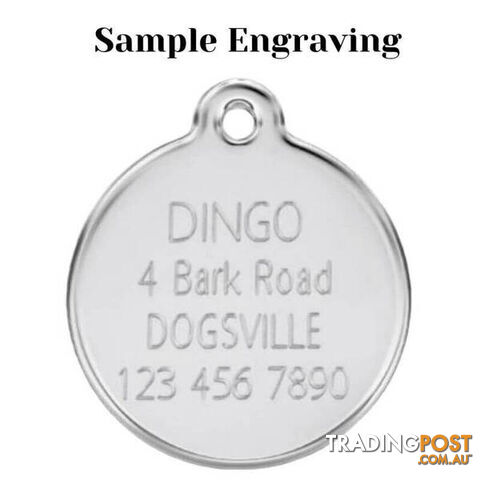 RED DINGO - PLASTIC HEART TAG - PINK ENGRAVED - photo 3 of 3