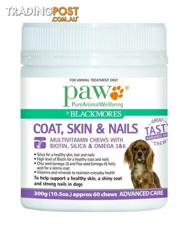 PAW COAT, SKIN AND NAILS CHEWS 300G