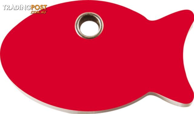 RED DINGO - PLASTIC FISH TAG - RED ENGRAVED