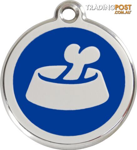 RED DINGO BONE IN BOWL TAG DARK BLUE - LIFETIME GU