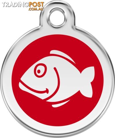 RED DINGO ENAMEL FISH TAG - RED - LIFETIME GUARANT