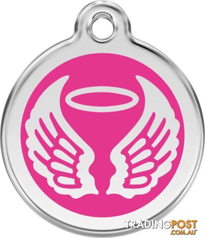 RED DINGO ENAMEL ANGEL WINGS TAG -HOT PINK - LIFET