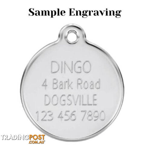 RED DINGO - PLASTIC CIRCLE TAG - DARK BLUE ENGRAV - photo 3 of 3