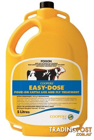 COOPERS EASY DOSE - POUR ON CATTLE LICE & FLY