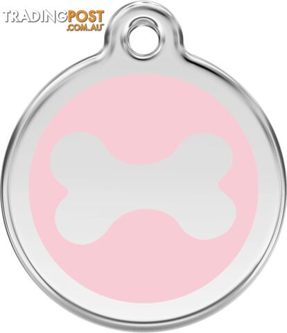 RED DINGO BONE TAG LIGHT PINK - LIFETIME GUARANTEE