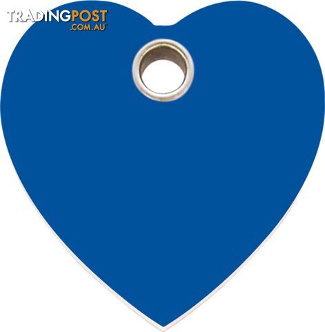 RED DINGO - PLASTIC HEART TAG - DARK BLUE ENGRAVE