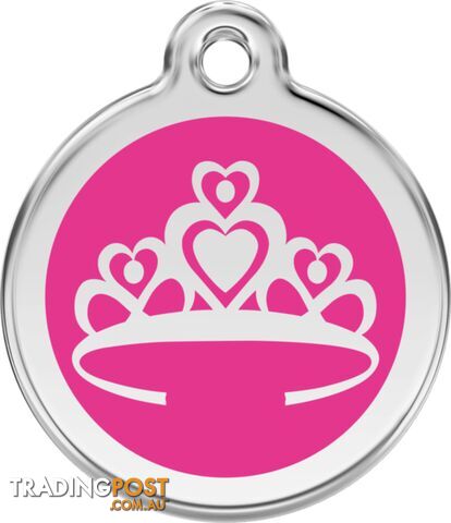 RED DINGO ENAMEL CROWN TAG HOT PINK - LIFETIME GUA