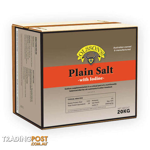 OLSSON PLAIN IODISED SALT BLOCK 20KG