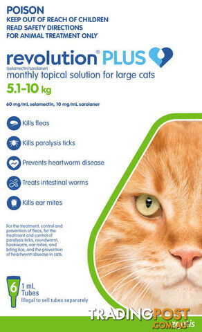 REVOLUTION PLUS FOR LARGE CATS 5.1-10KG - GREEN
