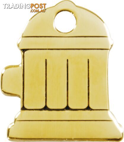 RED DINGO BRASS FIRE HYDRANT TAG - LIFETIME GUARAN