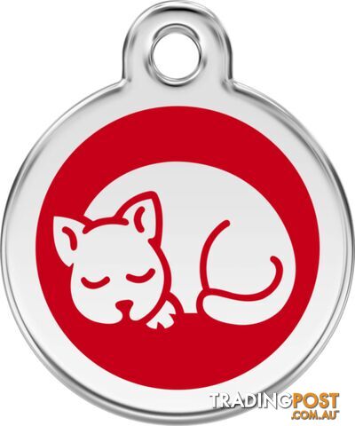 RED DINGO ENAMEL KITTEN TAG - RED - LIFETIME GUARA