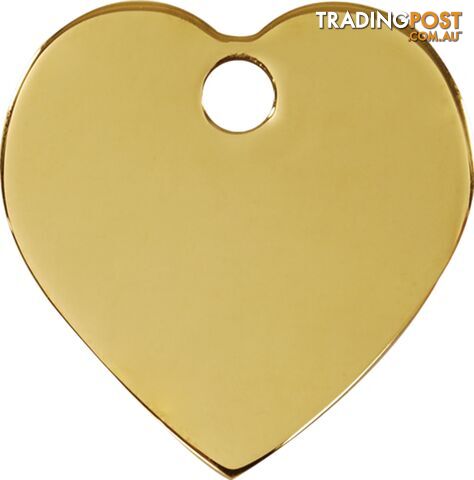 RED DINGO BRASS HEART TAG - LIFETIME GUARANTEE - C