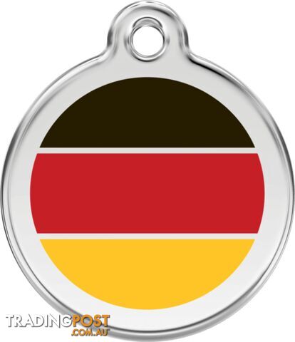 RED DINGO GERMAN FLAG TAG - LIFETIME GUARANTEE - C