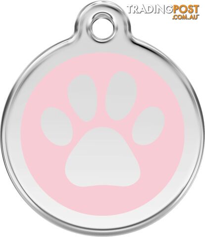 RED DINGO PAW PRINT TAG PINK - LIFETIME GUARANTEE