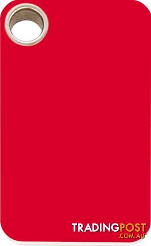 RED DINGO - PLASTIC RECTANGULAR TAG - RED ENGRAVE