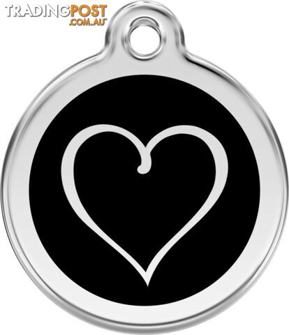 RED DINGO ENAMEL TRIBAL HEART TAG - BLACK - LIFETI
