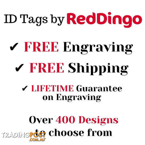RED DINGO 2D BONE TAG DARK BLUE - LIFETIME GUARANT - photo 2 of 4