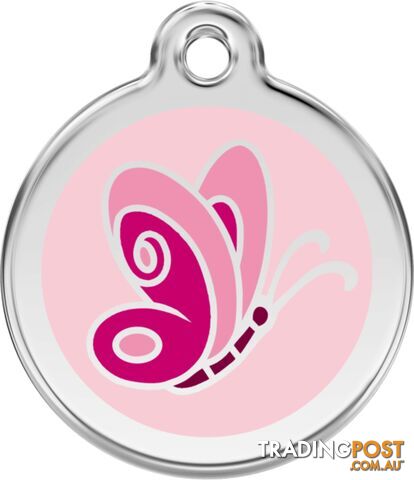 RED DINGO ENAMEL BUTTERFLY TAG - LIGHT PINK - LIFE