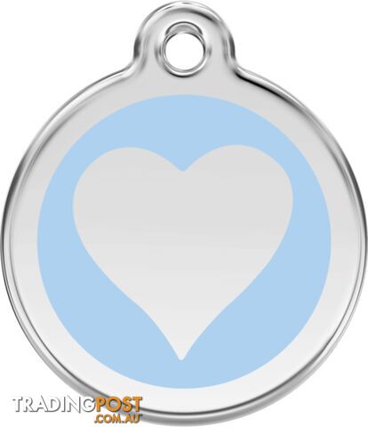 RED DINGO ENAMEL LIGHT BLUE HEART TAG - LIFETIME G