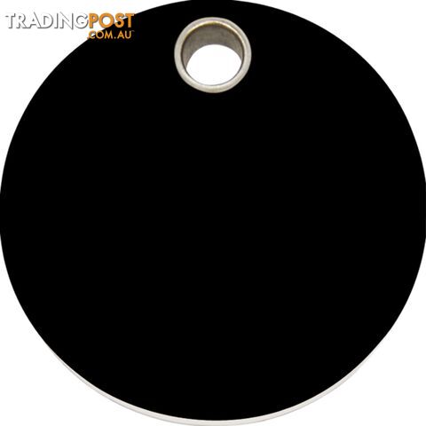 RED DINGO - PLASTIC CIRCLE TAG - BLACK ENGRAVED