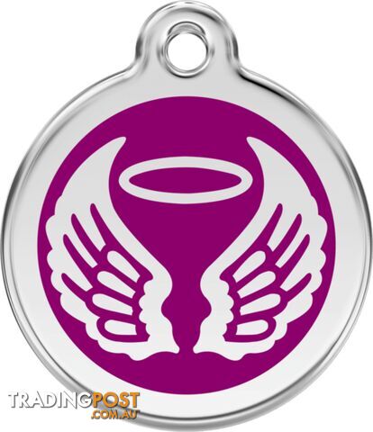 RED DINGO ENAMEL ANGEL WINGS TAG - PURPLE - LIFETI