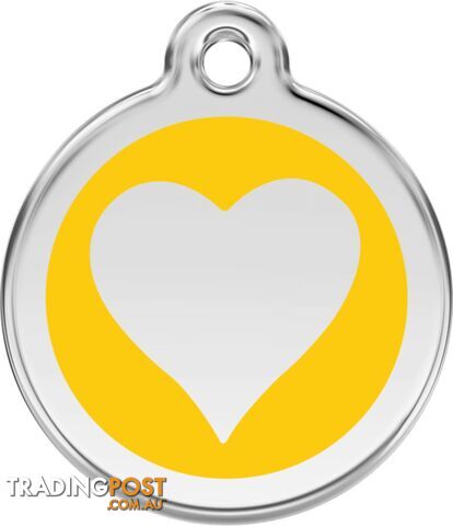 RED DINGO ENAMEL YELLOW HEART TAG - LIFETIME GUARA