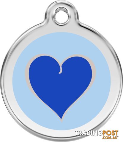 RED DINGO ENAMEL BLUE/LIGHT BLUE HEART TAG - LIFET