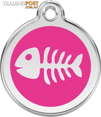 RED DINGO ENAMEL FISH BONE TAG - HOT PINK - LIFETI