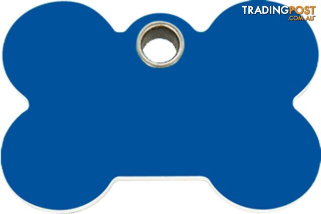 RED DINGO - PLASTIC BONE TAG - DARK BLUE - ENGRAVE