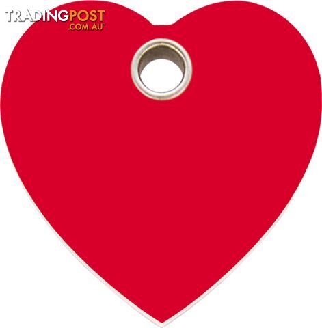 RED DINGO - PLASTIC HEART TAG - RED ENGRAVED