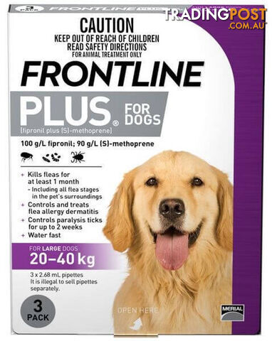 FRONTLINE PLUS FOR LARGE DOGS 20-40KG (PURPLE)