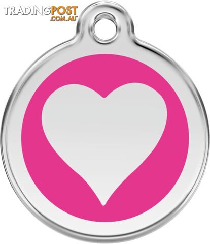 RED DINGO ENAMEL HOT PINK HEART TAG - LIFETIME GUA