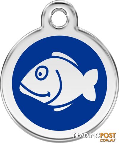 RED DINGO ENAMEL FISH TAG - DARK BLUE - LIFETIME G