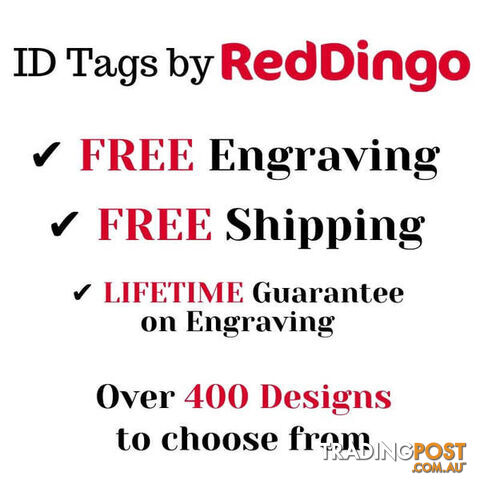 RED DINGO ENAMEL DOG TAG - BROWN - LIFETIME GUARAN - photo 2 of 4