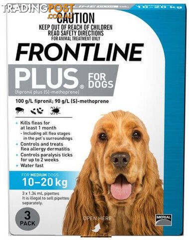 FRONTLINE PLUS FOR MEDIUM DOGS 10-20KG (BLUE)