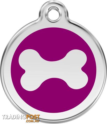 RED DINGO BONE TAG PURPLE - LIFETIME GUARANTEE - C