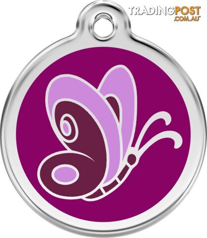RED DINGO ENAMEL BUTTERFLY TAG - PURPLE- LIFETIME