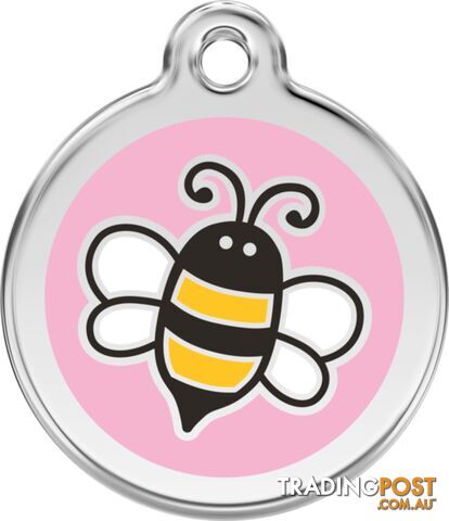 RED DINGO BUMBLE BEE PINK TAG - LIFETIME GUARANTEE