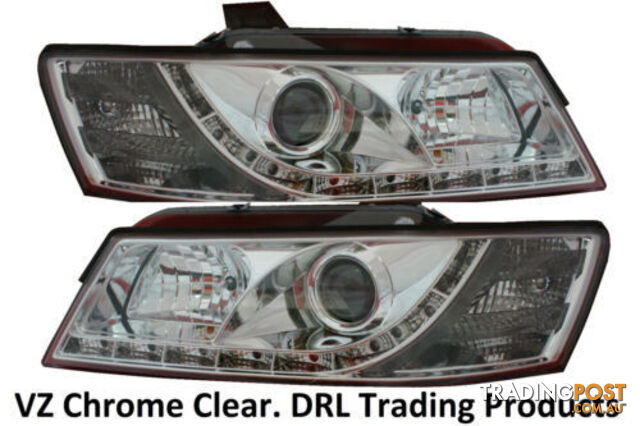 Holden Commodore VZ Series SV6 LED DRL Chrome Clear Headlights
