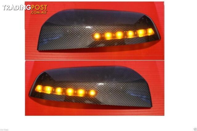 HSV Caprice Commodore VE Amber LED mirror covers Carbon Finish