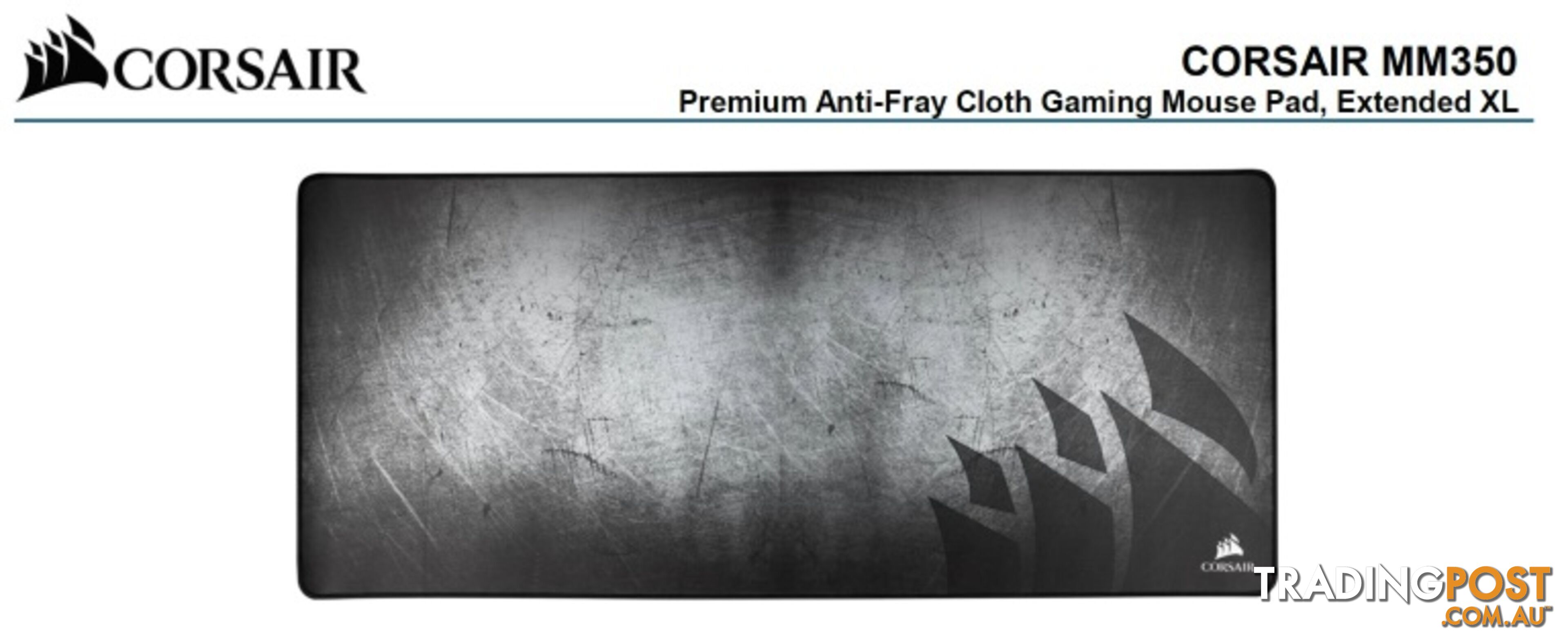 Corsair MM350 Premium Anti-Fray Cloth Gaming Mouse Pad. Extended Extra Large Edition 930mm x 400mm x 5mm. - MICH-MM350-EXTXL