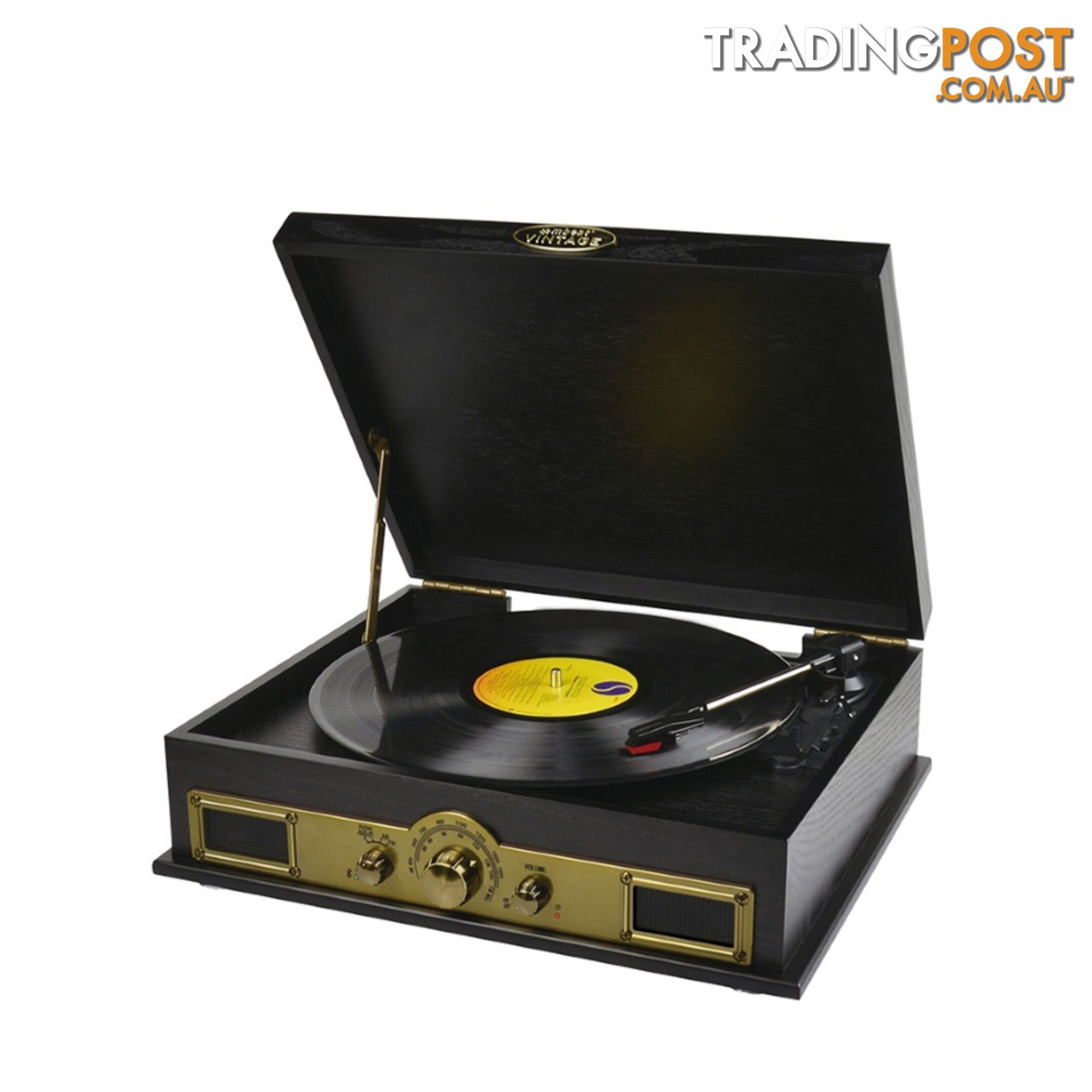 mbeatÂ® Vintage USB Turntable with Bluetooth Speaker and AM/FM Radio - SPMB-USBTR98