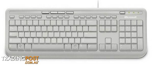 Microsoft Wired 600 Keyboard Only USB, 3 Year, ANB-00034 Retail Pack, White - KBMSWKB600WH