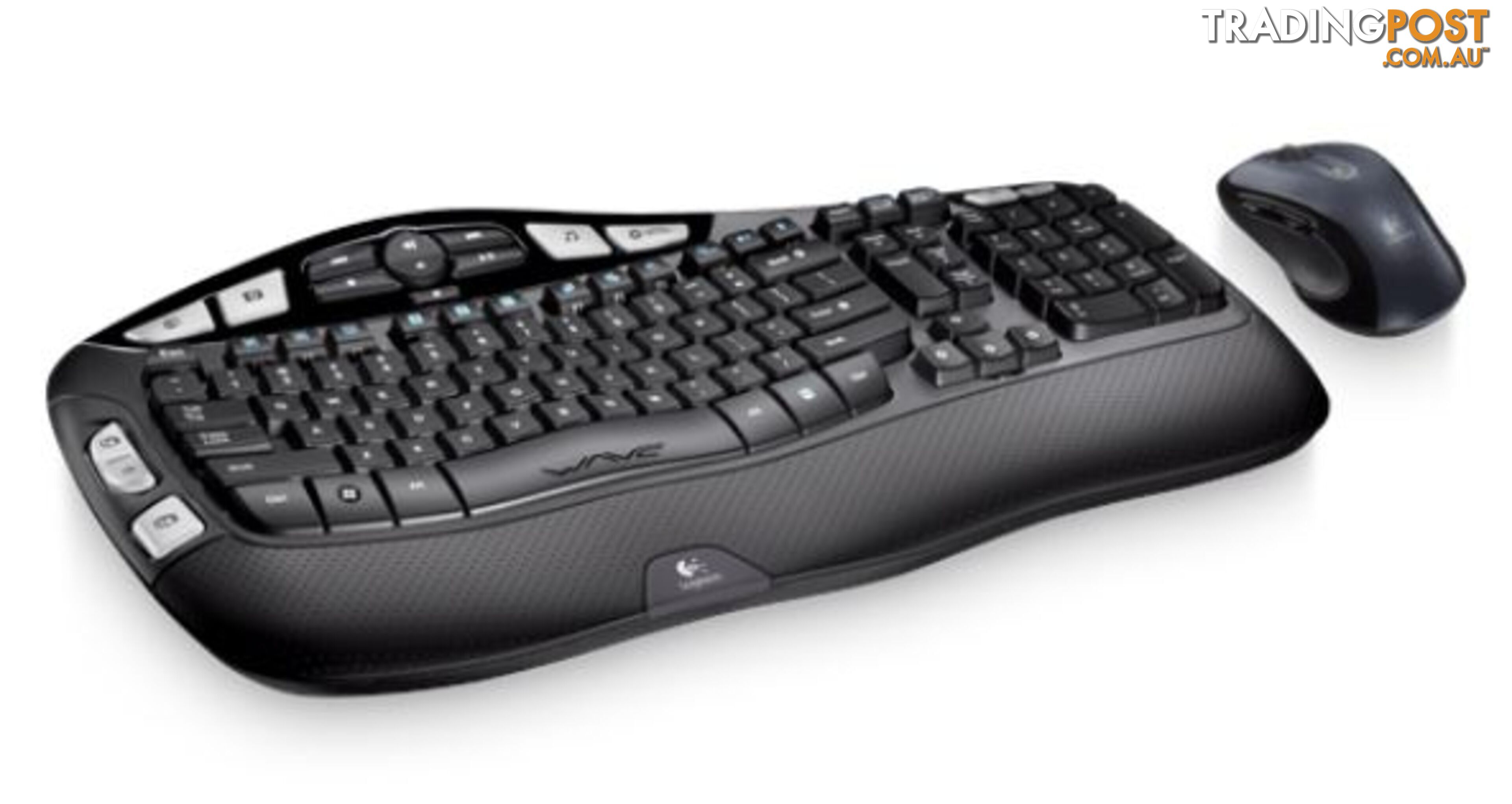 Logitech MK550 Wireless Wave Keyboard Mouse Combo Black Wave-shaped key frame Cushioned, Hand-friendly, Strong batteries - KBLT-MK550