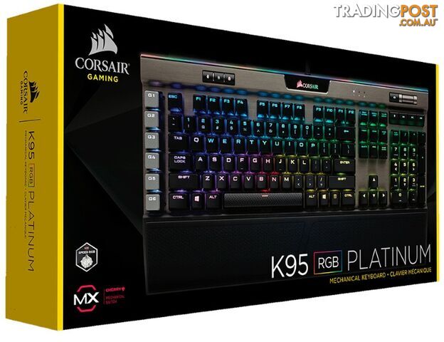 Corsair K95 RGB PLATINUM Cherry MX SPEED, Gunmetal Silver Trim, 18 G keys and RGB color, Mechanical Gaming Keyboard (LS) - KBCH-K95PLTM-RF-GM