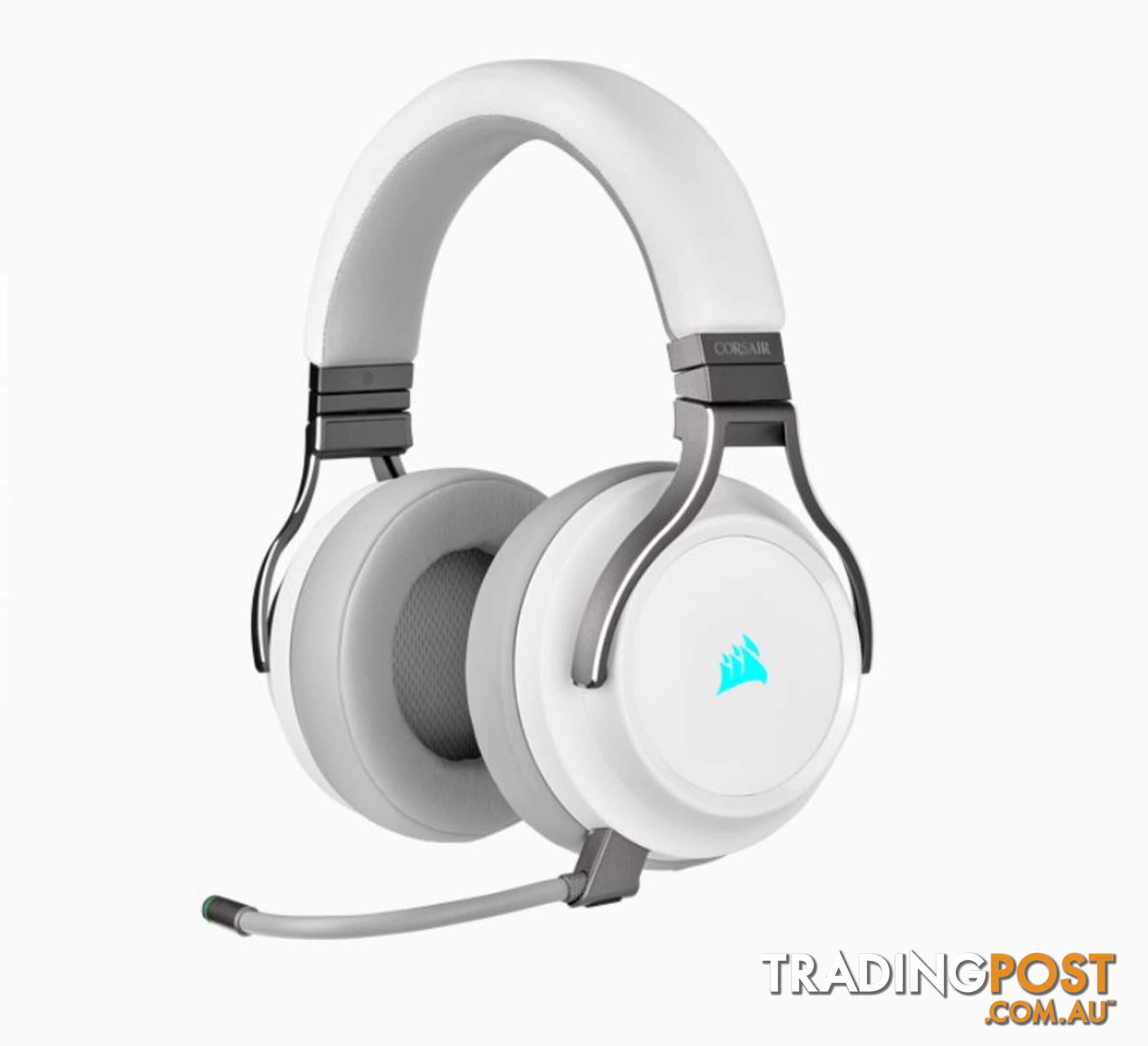 Corsair Virtuoso Wireless RGB White 7.1 Headset. High Fidelity Ultra Comfort, supports USB and 3.5mm Gaming Headset - SPCA-VIRTU-WH